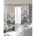 thumbnail image 2 of Gray Waves Coastal Blackout Curtains for Bedroom, Grey Ombre Summer Beach Oceans Room Darkening Window Drapes for Living Room, Thermal Insulated Grommet Curtains, 27.5x39 inch, 2 Panels, 2 of 9