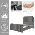 thumbnail image 3 of Bed Frame, Upholstered Bed Frame with Headboard and Footboard, Queen Size Bed Frame with Strong Wooden Slats Support, No Box Spring Required, 3 of 9