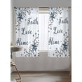 thumbnail image 5 of Sheer Curtains 72 Inches Long, Texas Star Country Semi Sheer Curtains Light Filtering Window Treatment, Blue Farmhouse Branches Privacy Voile Drapes for Living Room Bedroom 52x72 Inch, 5 of 7