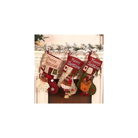 wruas Large Christmas Stocking Decoration, 17'' Christmas Stocking