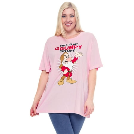 Disney Grumpy Pink Women s Plus  Size  Graphic T  Shirt  