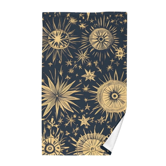 Celestial Pattern Hand Towel Cotton 16x28 in Soft Absorbent Quick Dry Bath Face Towel