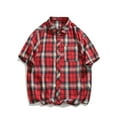 thumbnail image 3 of 5X Mens Shirts Big & Tall M-5X Plus Size Short Sleeve Tshirts Shirt with Pocket Button-Down Collared Casual Plaid Printed Going-Out Work Tees Tops, 3 of 3