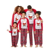 Qmyliery Christmas Family Matching Jammies Holiday Pajama Long Sleeve Top Long Pants