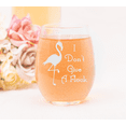 thumbnail image 5 of C&M Personal Gifts 17 oz I Don't Give a Flock - Flamingo Themed Stemless Wine Glass, 5 of 5