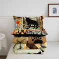 thumbnail image 5 of Manfei Autumn Leaf Plaid Twin Comforter Sets,Cartoon Wolf Bedding Set,Brown,Black Reversible,2-Piece,1 Comforter and 1 Pillowcase, 5 of 7