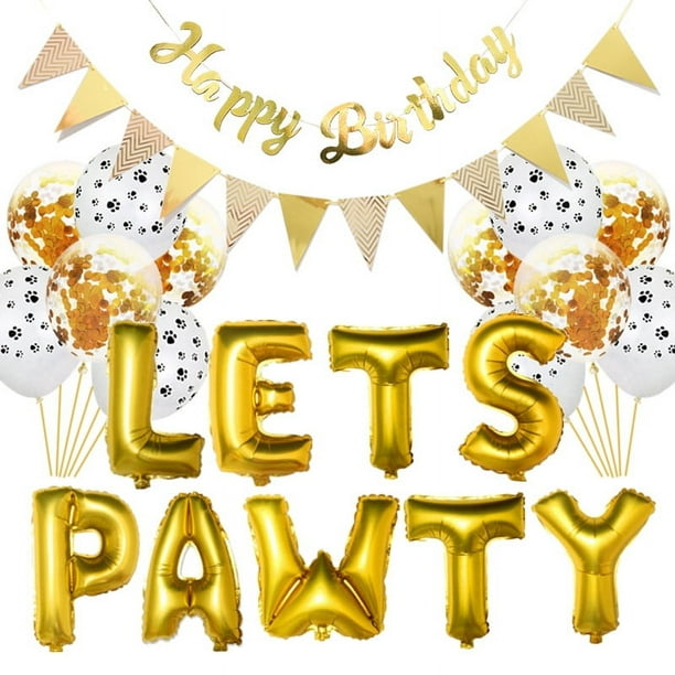 Pancarta de cumpleaños de perro, decoraciones para fiestas de cumpleaños de perros como telón de fondo, pancarta de fiesta con temática de perros, letrero de feliz cumpleaños con cara de perro para