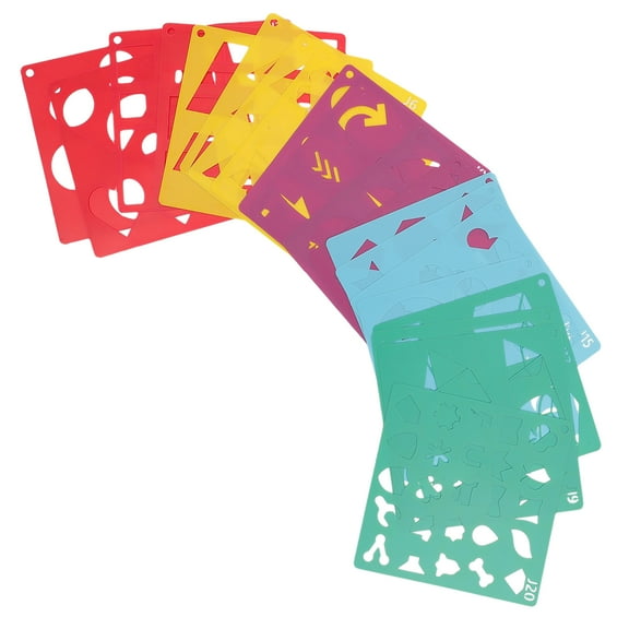 unbranded 20 Sheets Geometry Stencils Reusable Craft Drawing Templates Diy Painting Stencils