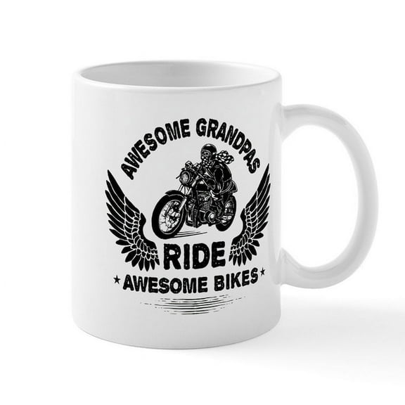 CafePress - Biker Grandpa - 11 oz Ceramic Mug - Novelty Coffee Tea Cup