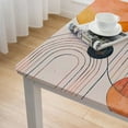 thumbnail image 4 of HAOXIT Rectangle Tablecloth Waterproof & Stainproof Tablecloths, Washable Table Cloth Wrinkle-Free Fabric Table Cover for Dining/Party/Wedding Middle Century Geometric Art Circle 54''x54'', 4 of 7