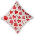 thumbnail image 2 of Valentines Day Pillow Covers 18x18 Set of 2, Watercolor Red Love Heart Valentines Day Decorations Throw Pillow Covers Outdoor Valentine Holiday Cushion Case Linen Square for Home Couch Sofa, 2 of 6