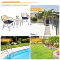 thumbnail image 6 of Gymax 3PCS Rattan Patio Bistro Set Conversation Furniture Set w/ Navy Cushions, 6 of 10