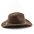 thumbnail image 5 of XIAOCHA Womens Solid Suede Cowboy Hat Braided Western Hats Outdoor Sun Protection Wide Brim Western Hat,Coffee, 5 of 6