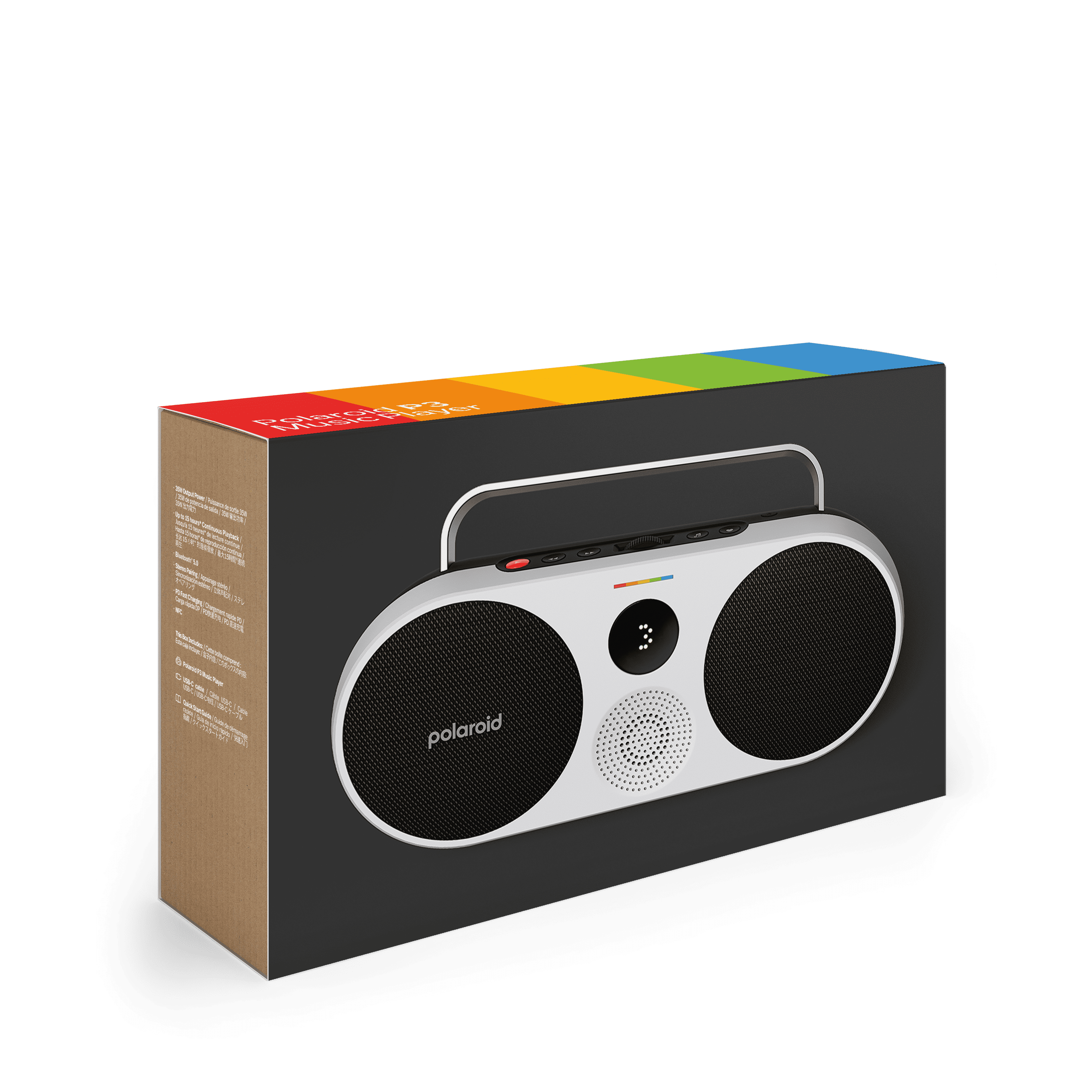 Polaroid P3 Portable Bluetooth Speaker - (Black & White)