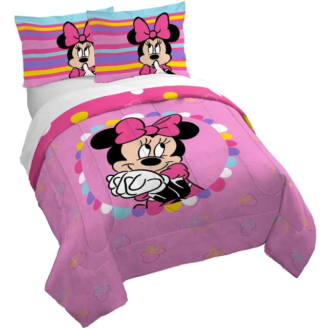 Juego de funda nórdica Jay Franco Minnie Mouse rosa tamaño queen