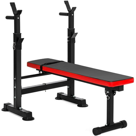 Everyday Essentials RS 40 Adjustable Folding Multifunctional Workout Station Adjustable Olympic Workout Bench with Squat Rack