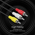 thumbnail image 4 of 3 RCA Extender Extension Cable (10 Feet) - 3RCA Male to Female Red White Yellow Cable - Audio Video Composite Cable Adapter Cord Wire Coupler Jack Plug for DVD, CD, AV TV, Stereo, Amplifier, 4 of 6
