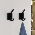 thumbnail image 5 of Stainless Steel Towel Robe Hook - No Drilling, Polished Surface (4pcs, Black/Silver), 5 of 5
