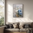 thumbnail image 4 of Blue Floral Hydrangea Plant Canvas Painting Print Wall Art for Living Room Bedroom Decoration Frameless, 4 of 7