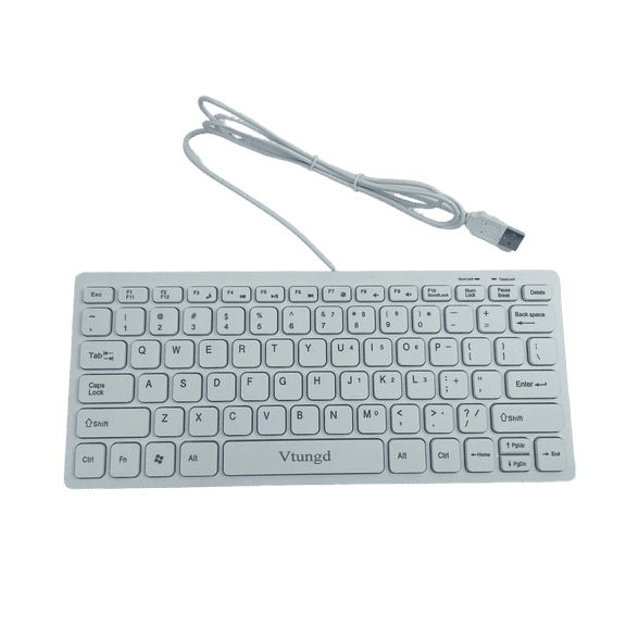 Vtungd White Wired Computer Keyboard, Mini Keyboard, Suitable for Computer and Laptop