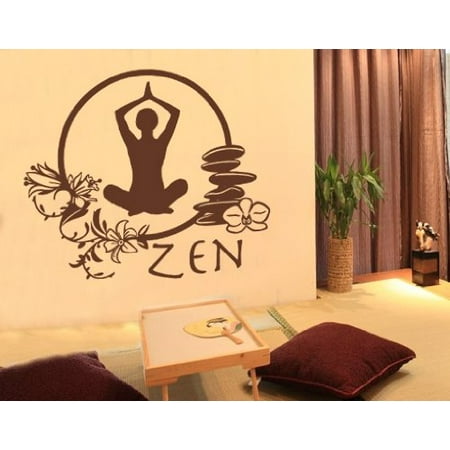 zen meditation wall decal - wall sticker, vinyl wall art, home decor