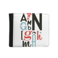 thumbnail image 1 of Alphabets Élégant Citation Manuscrite Portefeuille Sac à Main Flip Bifold Simili Cuir Multifonction, 1 of 4