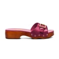 thumbnail image 2 of XYD Women Open Toe Clog Platform Mules Low Heel Slide Sandals Gold Studs Buckle Slip-ons Summer Casual Shoes Size 7 Purple, 2 of 4