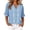 ZA-Light Blue-button down shirts for women, variant on Womens Bohemian Button Down Shirts Linen Roll Up 3/4 Sleeve Tops with Embroidered V Neck Casual Loose Fit Blouse for Summer Travel