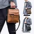 thumbnail image 6 of Bxaolu Men's Leather Crossbody Sling&nbsp;Shoulder Bag - Vintage&nbsp;Side Crossover Man Purse, Messenger Satchel Travel Handbag, Coffee, 6 of 7