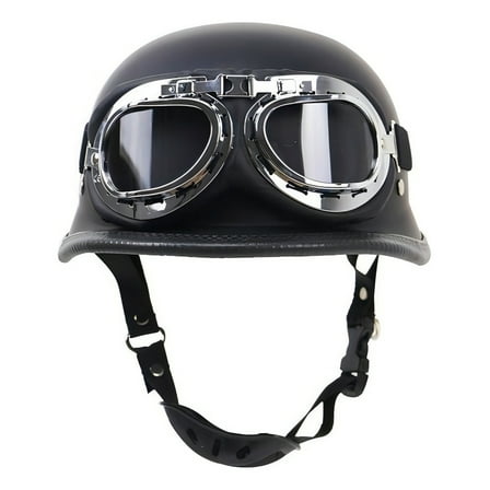 Vintage Electric Bicycle Helmet With Goggles Black Color Helmet Size L