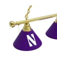 thumbnail image 2 of Northwestern University 3 Shade Billiard Light with Brass Fixture, 2 of 5
