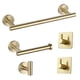 thumbnail image 2 of Kit de accesorios de baño cepillado Toallero Ganchos para toallas Montado en la pared Acero inoxidable Oro B, 2 of 9