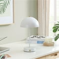 thumbnail image 4 of Mainstays Dome Table Lamp, White with Gold Accents, 4 of 6