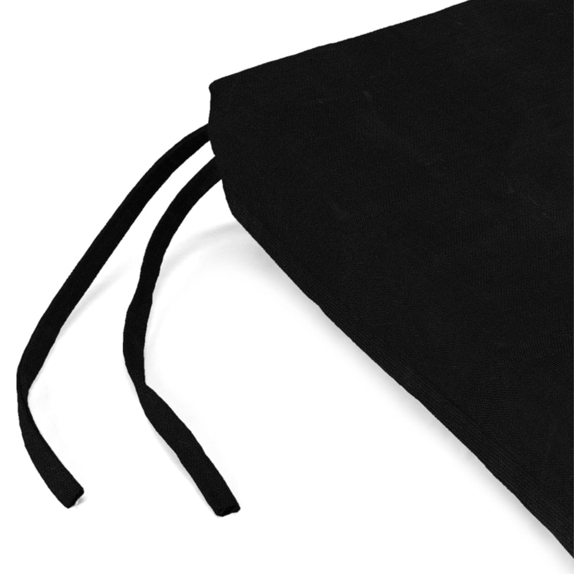 Jordan Manufacturing 17" x 19" Canvas Black Solid Rectangular Outdoor Chair Pad Seat Cushion with Ties (2 Pack)