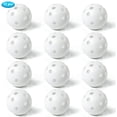 thumbnail image 2 of Practice Golf Balls Flight Golf Balls Hollow Plastic Golf Training Balls Airflow Golf Balls for Swing Practice Driving Range Home Use Indoor 12 Pack, White, 2 of 5