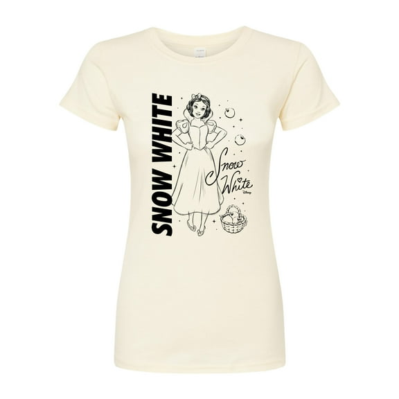 Disney - Autograph Snow White  - Juniors Fitted Graphic T-Shirt