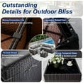 thumbnail image 4 of ASJMR 9 Pieces Outdoor Patio Furniture Sets with 2 Swivel Chairs and Cusions,PE Rattan Wicker Conversation Outside Sectional Sofa Set,Grey, 4 of 10