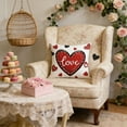 thumbnail image 4 of OAVQHLG3B Valentine‘s Day Throw Pillow Covers 18x18 Inch Red Pink Heart Pillow Cases Soft Heart Shape Embroidery Cushion Covers for Valentine‘s Day Couch Sofa Bedroom Living Room Home Decor, 4 of 6