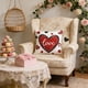 thumbnail image 4 of Funda de almohada para el Día de San Valentín | Funda de cojín decorativa con estampado de corazones para sofá y cama | Funda de almohada cuadrada de tela de lino, 4 of 6
