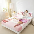 thumbnail image 4 of Feelyou Cartoon Pink Ice Cream Twin Sheet Sets, Watercolor Twin Fitted Sheet, Teens Boys Girls Kids Flat Sheet, Ultra Soft Home Decor, 3-Piece, 4 of 7
