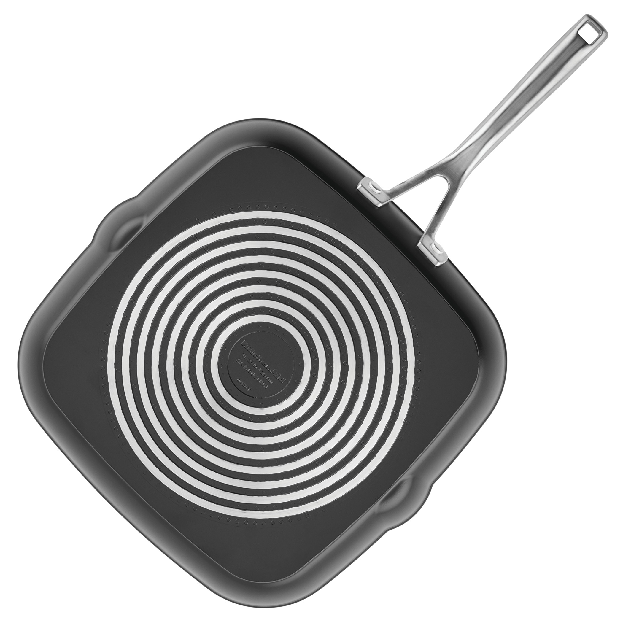 Bobikuke Nonstick Aluminum Square Grill Pan, 7.3 inch, Black, Non-Stick, Induction Compatible