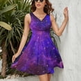 thumbnail image 3 of A Purple And Blue Nebula Dress Fashion Beach Long Dresses Female Party Printed Sundress, 3 of 7