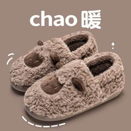 

QWZNDZGR New In Flexible Shoes For Home Fuzzy Slippers Women s Indoor Fur Slides Fleece Slippers Sheep Mules Wife Husband House Slippers