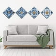 thumbnail image 4 of Mandala Wall Art Canvas Prints Abstract Boho Painting Pictures Blue Artwork for Bedroom Living Room Bathroom Decor (12"x12"x4pcs), 4 of 6