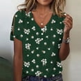 thumbnail image 1 of Fiudx Ofertas Relámpago Top de Manga Corta con Cuello En V Regular con Estampado Degradado Sexy de Verano para Mujer, 1 of 5