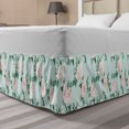 thumbnail image 1 of Floral Bed Skirt, Repeating Pastel Soft Rose Flowers Leaves Illustration, Elastic Bedskirt Dust Ruffle Wrap Around for Bedding Decor, 4 Sizes, Blue Blush, by Ambesonne, 1 of 2