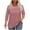 Pink, variant on Diufon 3/4 Length Sleeve Womens Tops Dressy Casual Crewneck Tunic Tops Spring Fall Pleated Soft Blouse