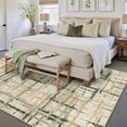 thumbnail image 4 of BERTHMEER 5'x7' Area Rugs for Living Room Kitchen Bedroom Rugs Non Slip Washable Plaid Abstract Beige and Green Checkered Pattern Modern Carpets Contemporary Office Dorm Dining Room Throw Rugs, 4 of 6