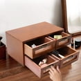thumbnail image 5 of Desk Organizer with Drawers Wooden Desktop Storage Cabinet Storage Box 4 Drawer, 5 of 13