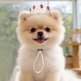 thumbnail image 5 of Rhinestone Red Rhinestone with Adjustable Strap Sparkling Birthday&Party for Small Cats Weddings Photos Prop, 5 of 5